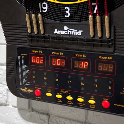 Arachnid CricketPro 650 Electronic Dart Board and Darts Set, Black, 1