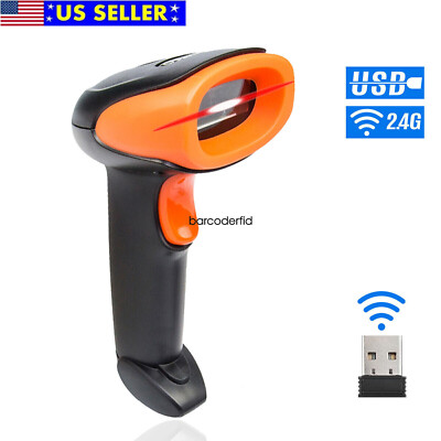 2 -in-1 USB Wired & 2.4G Wireless Barcode Scanner 1D 2D Laser Reader Handheld