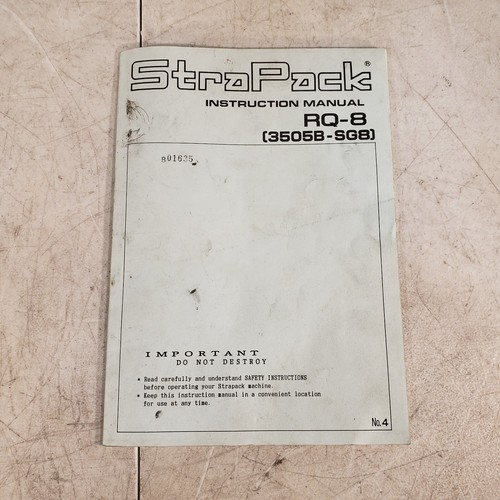 StraPack Instruction Manual RQ-8 3505B-SG8 1995 | eBay