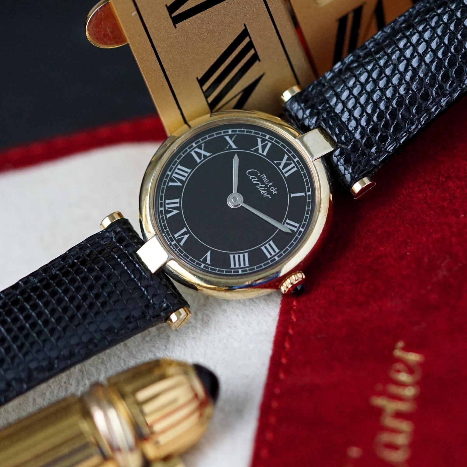 Cartier Must de Cartier Vendome Onyx Roman Vermeil .925