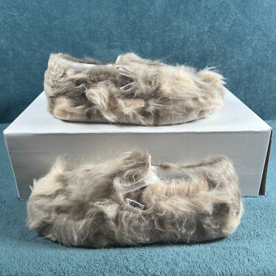 Rare VANS SANDY Liang Patchwork Brown Fur Shoes Slip On Unisex Size US 5.5/WS 7