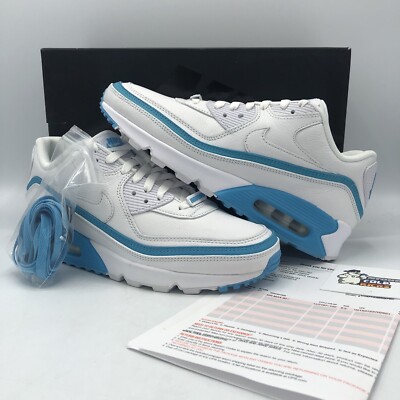 Nike Air Max Undefeated 90 White Blue Furry CJ7197-102 Size 8.5