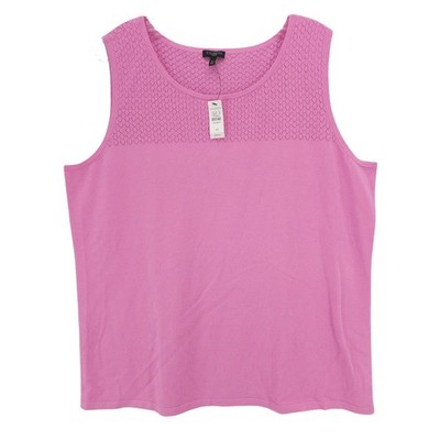 NWT TALBOTS Woman Pink Sleeveless Knit Top Tank Stretch Size 2X