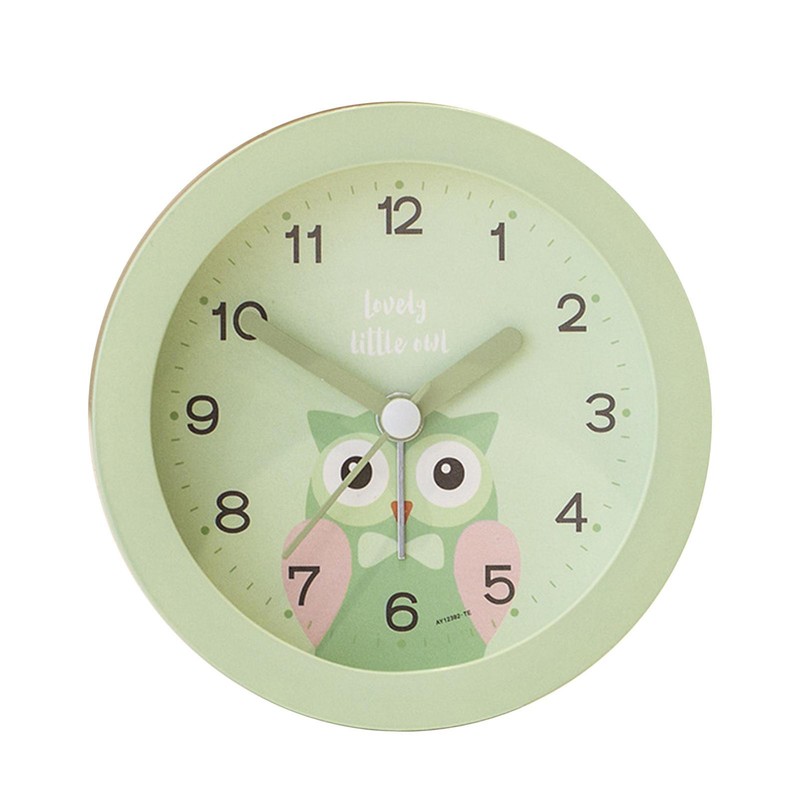 Silent Sweep Seconds Cartoon Small Alarm Clock With Light For Kids Wecker Gift