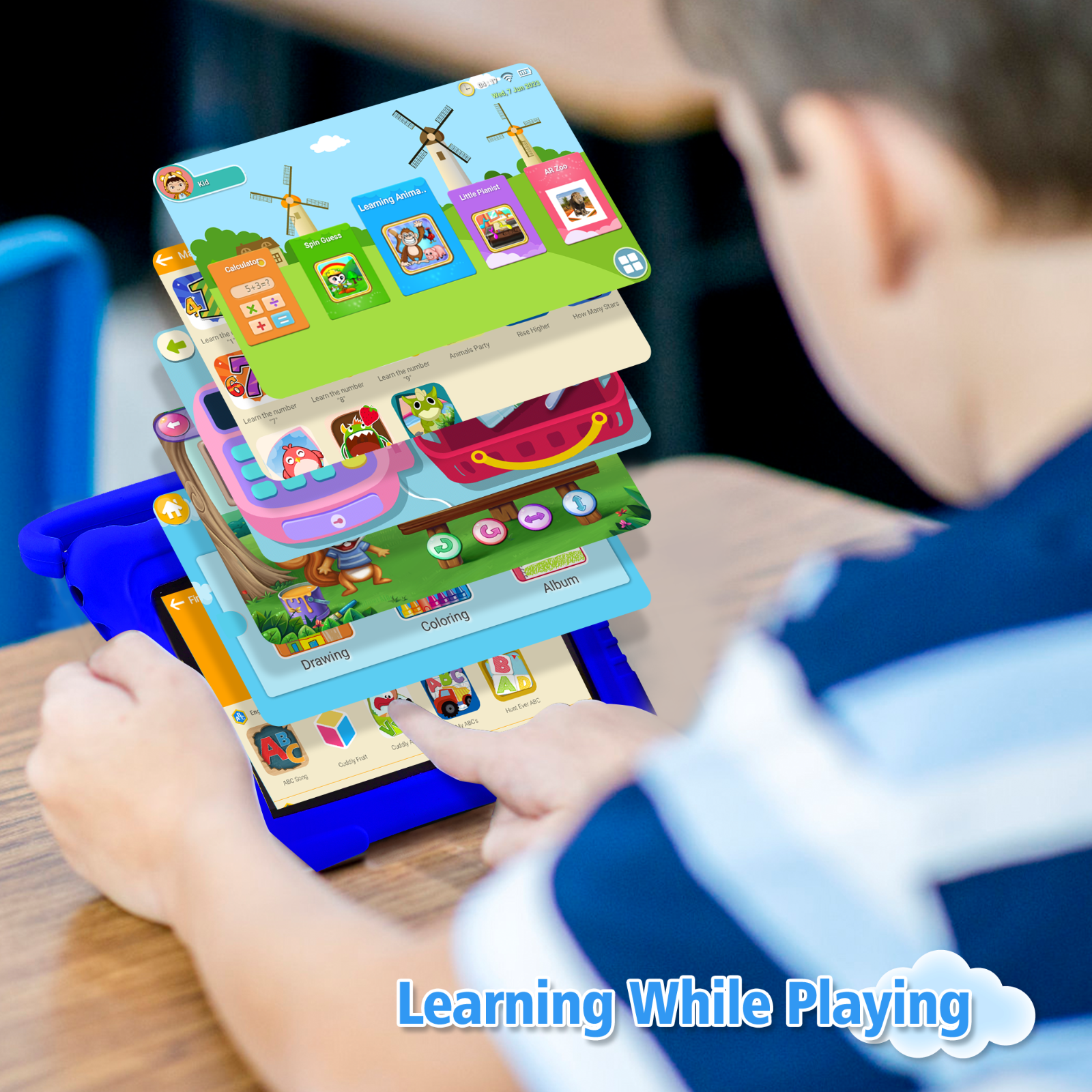 Veidoo Kids Tablet, 7 inch Android Tablet PC, 2GB RAM 32GB ROM, Learning Tablet