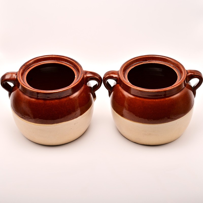 Antique Original Vintage Americana Stoneware Pottery Crock Jar Ceramic Bowl