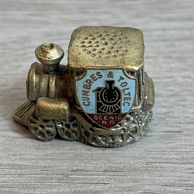 Cumbers and Toltec Scenic RR Railroad Pewter Train Thimble 1984