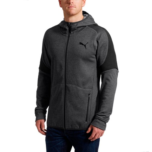

[851732-07] Мужская теплая толстовка с капюшоном на молнии Puma Evostripe, Dark gray heather