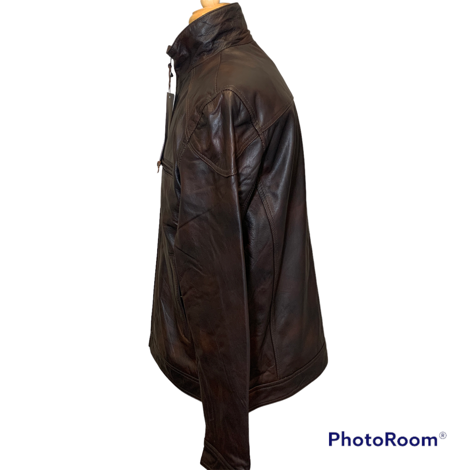 Wyoming Traders Mens Houston Brown Leather Concealed Carry Zip Up Jacket