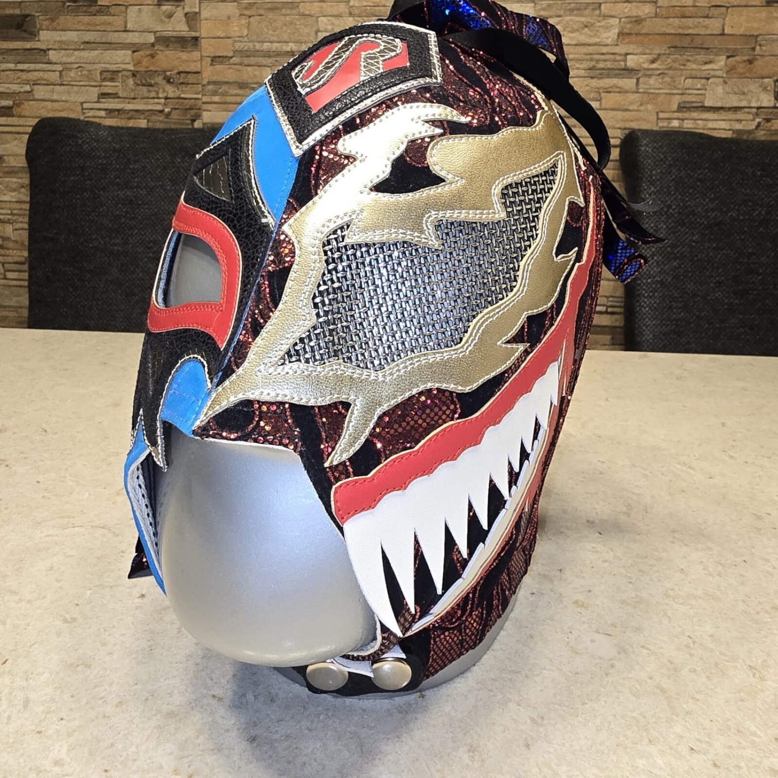 スポーツ選手 CMLL/VOLADOR JR.Half Venom Semi-Pro Mask VOLADOR JR. FUSION VENON - PRO MASK MEXICAN WRESTLING