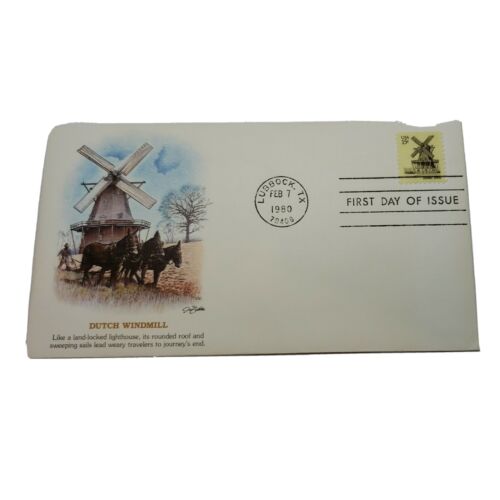 First Day Covers Feb 1980 Dutch Windmill