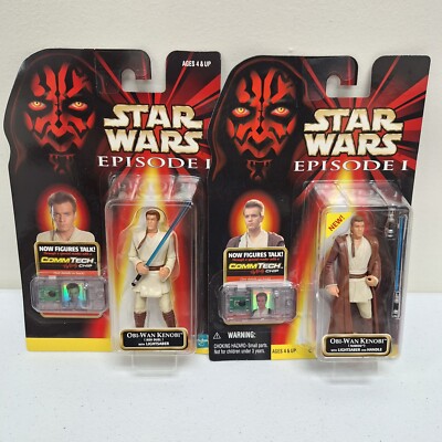 Star Wars - Episode 1 OBI-WAN KENOBI - 1999 Hasbro 4'' Figure Set of 2 SD741