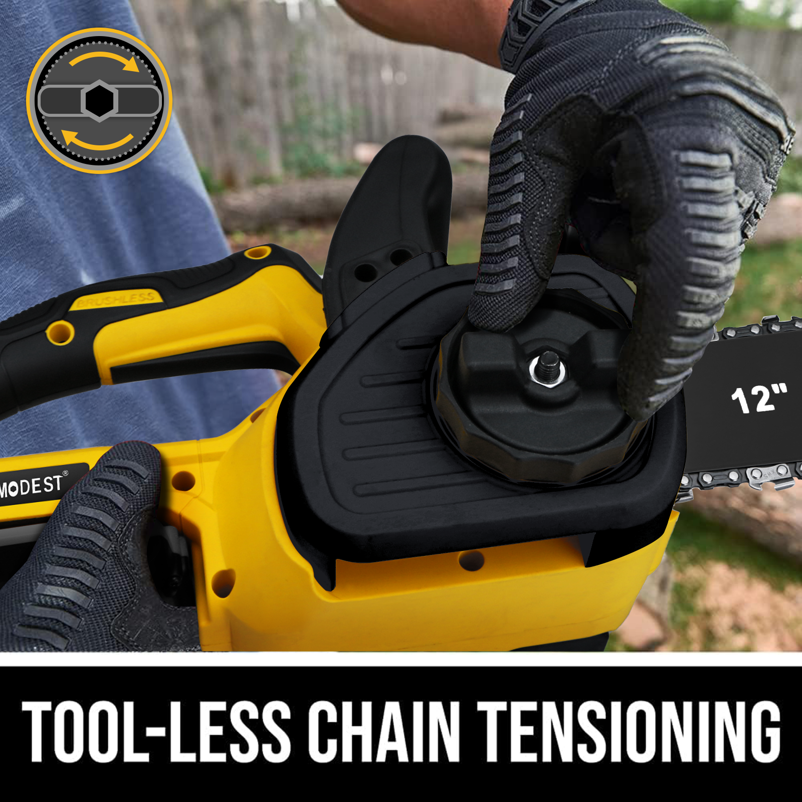12 in Cordless Compact Chainsaw For DEWALT 20V MAX Battery Brushless w/2 chains