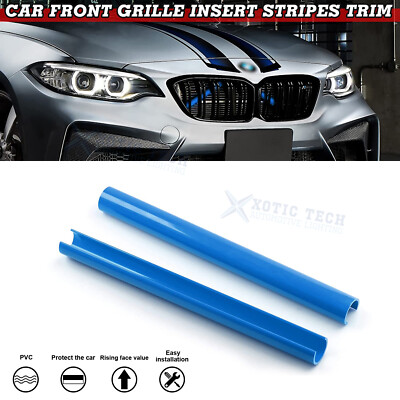 Blue Front Grill Stripes Kidney Grille Insert Trim For BMW 3 4 5 Series F30 F32