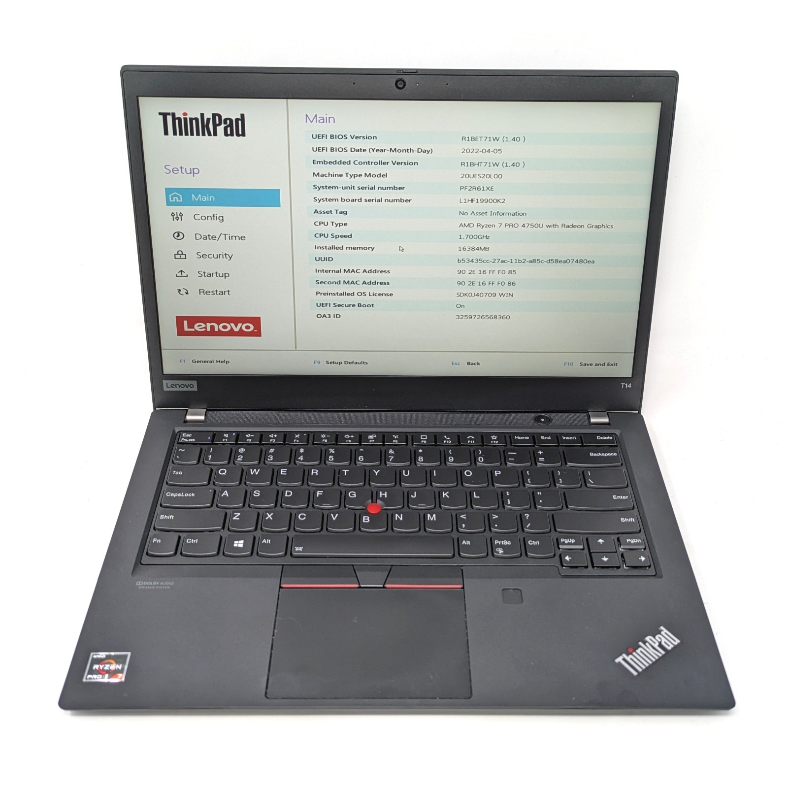 ノートPC Lenovo - Lenovo ThinkPadT14 AMD Ryzen7 4750U 8c16 Amazon.com: Lenovo Thinkpad T14 (Gen 1) 14