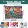 Peacock Diamond Art Kits for Adults Beginners, Peacock Diamond Painting Kits for Adults, DIY 5D Round Full Drill Diamond Dots Gem Art for Adults for Gift Home Decor 12x16 inch