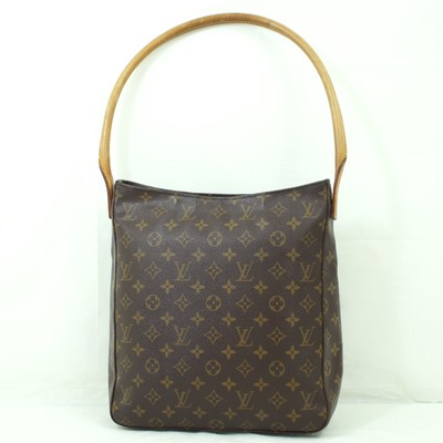 Authentic Louis Vuitton Monogram Looping GM Shoulder Bag LV Purse Brown Handbag