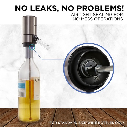 Ivation Wine Aerator and Dispenser Spout, Electric Wine Pourer and Stopper