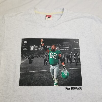 Homage Jason Kelce T Shirt Mens Large Gray Philadelphia Eagles Pay Homage Photo