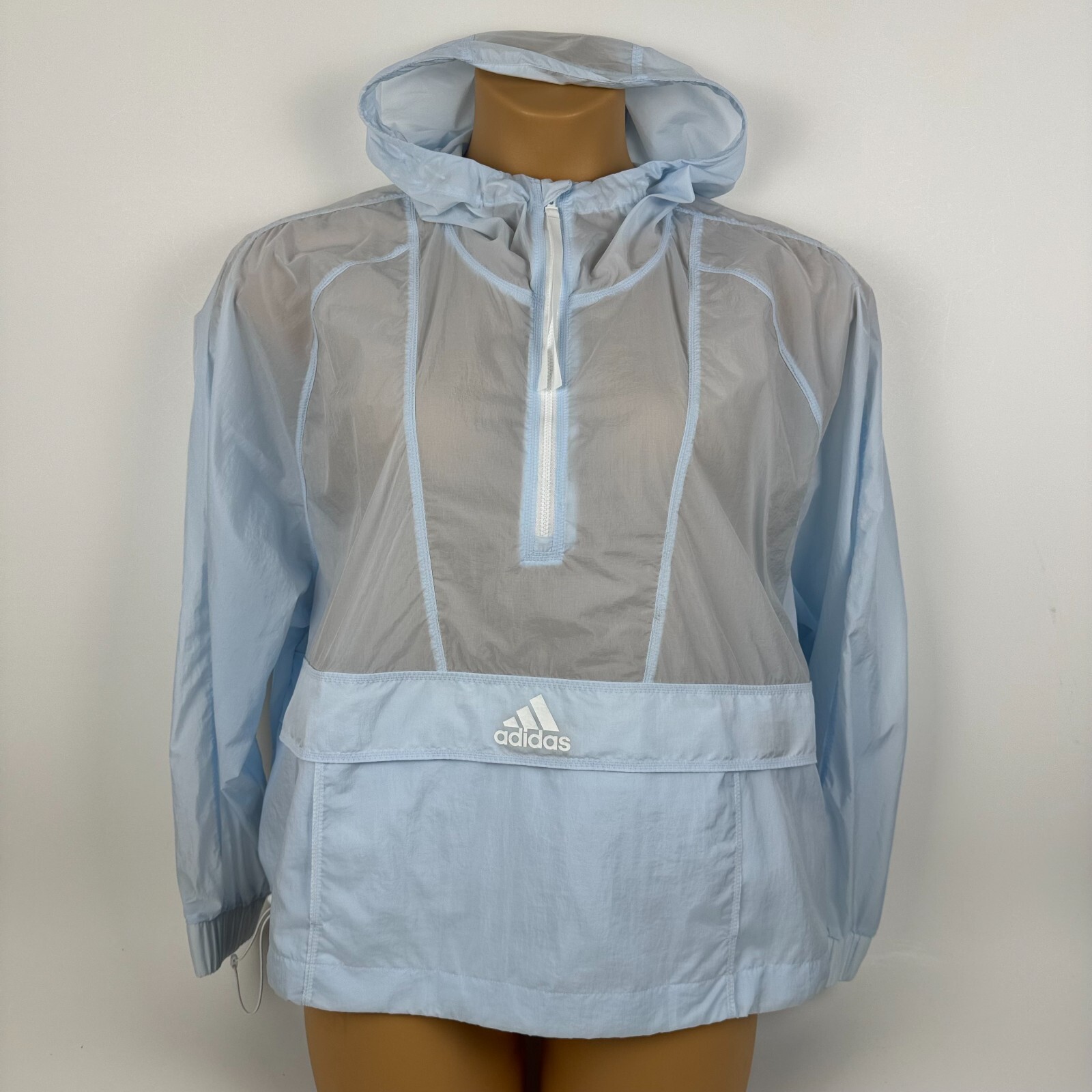 Adidas Windbreaker Wind RDY Anorak 1/2 Zip Cropped Packable