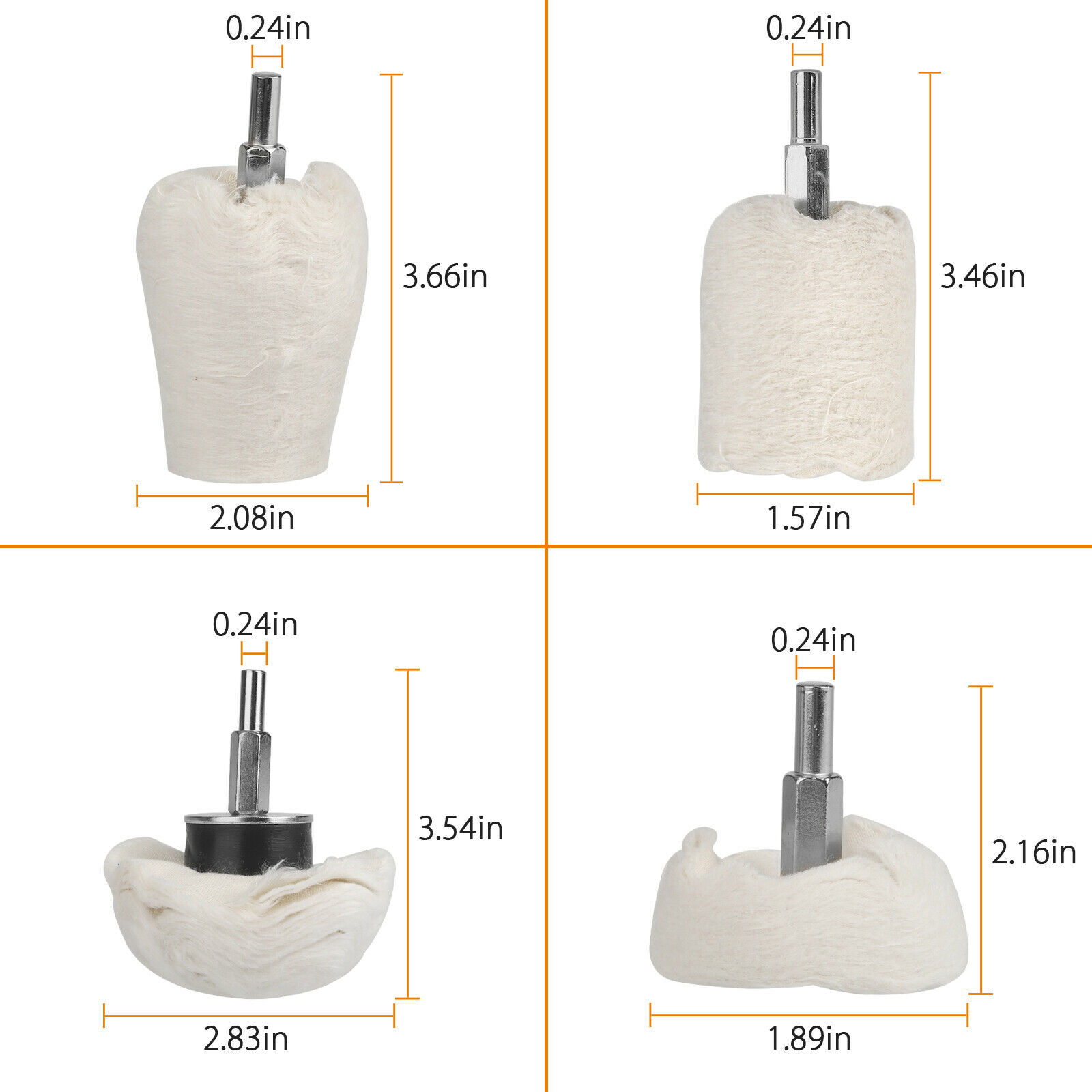 Car Motorcycle Polishing Buffing Pads Mop Wheel Kit Set for Drill Rotary 4PCS