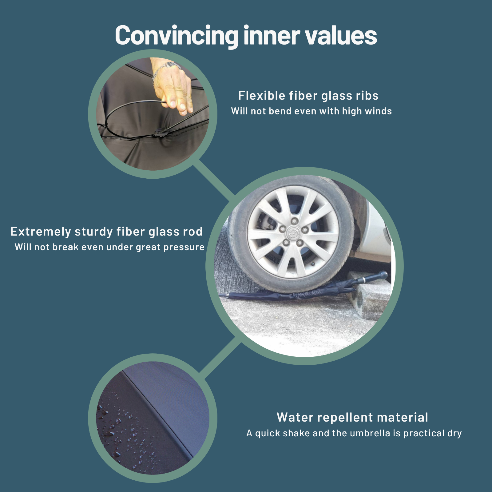 Security umbrella and selfdefense umbrella black J handle with tiny scratches XL