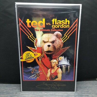 Ted VS. Flash Gordon The Ultimate Collection Poster 11 x 17 Signed by Sam Jones