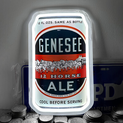 Genesee 12 Horse Ale Beer Neon Sign Light Home Corridor Art Wall Decor 12''x7'' H4