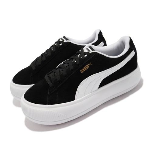 

Puma Suede Mayu Black White Gold Женская повседневная обувь на платформе для образа жизни 380686-02, Черный, Suede Mayu