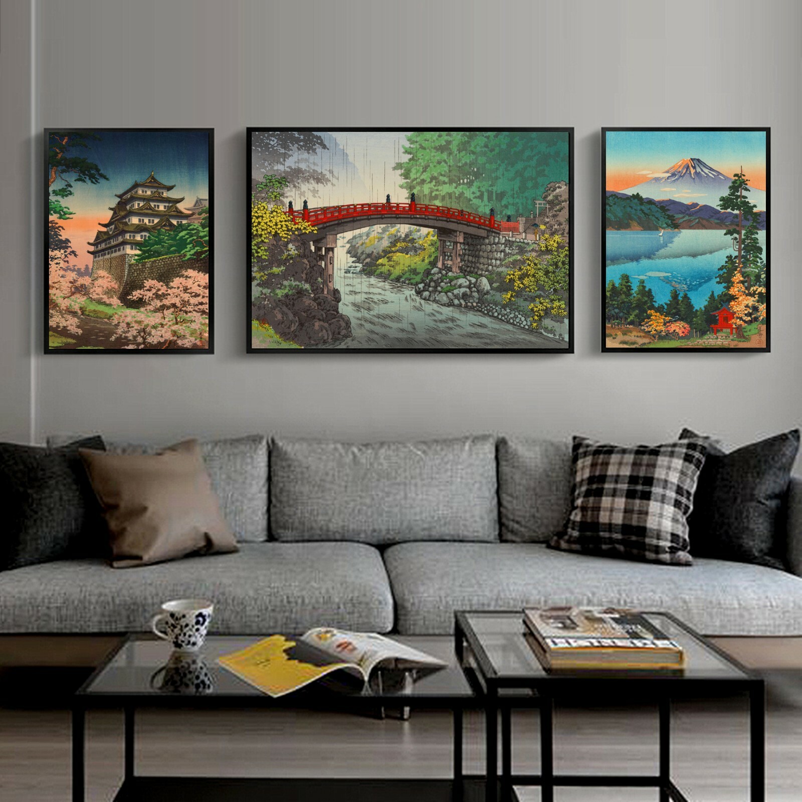 Ukiyoe Japanese Paint Landscape Art Silk Canvas Poster Wall