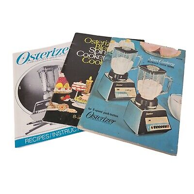Vtg 60's-80's Osterizer Blender Spin Cookery Cookbooks Recipes Manuals Lot of 3