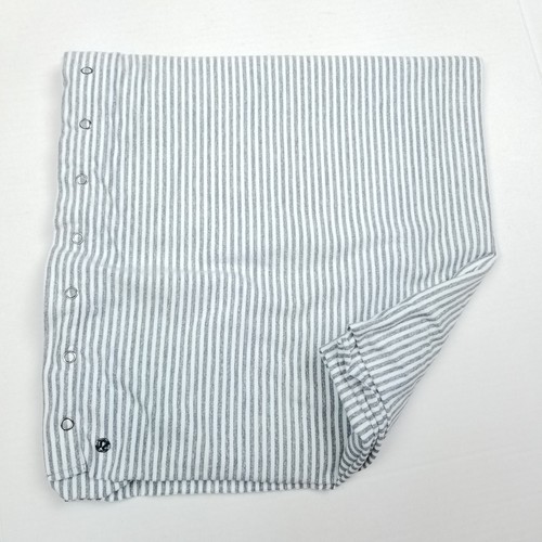 Lululemon Vinyasa Scarf Blurred Gray EUC Striped Snap Button Wrap
