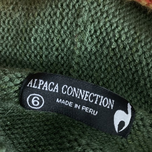 Alpaca Collection Kids Unisex Knit Zip Up Hooded Village Animal Sweater Size 6