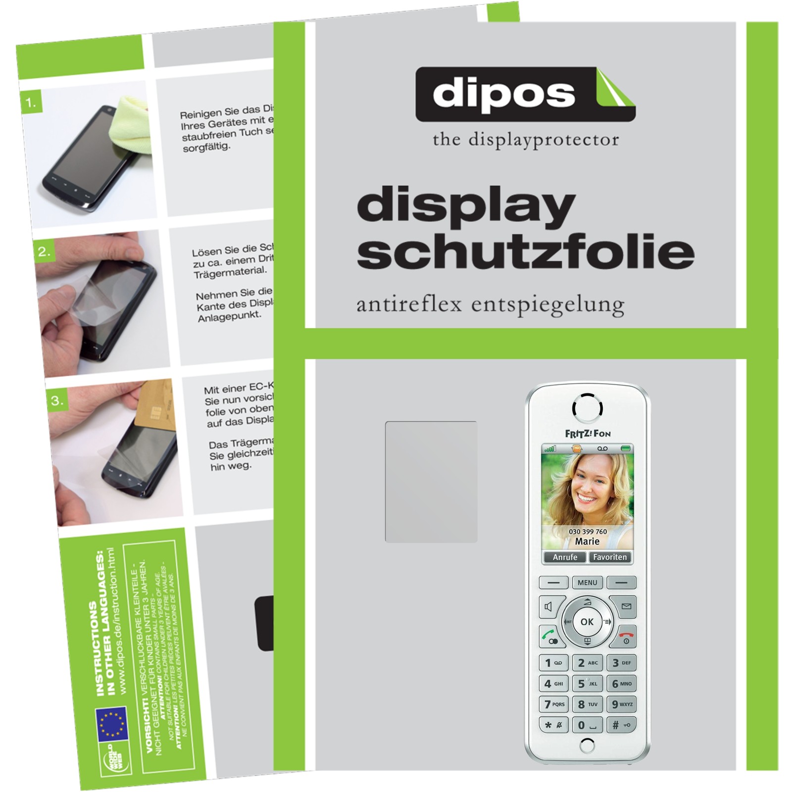 Dipos 2 Pellicole Protettive Crystalclear Per AVM Fritz!Fon C4 – Protezione Display Antigraffio – Made In Germany