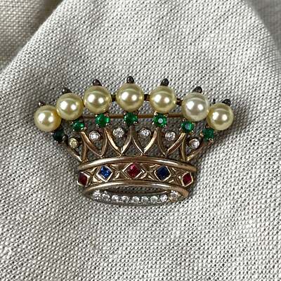 Rare Trifari Royal Crown sterling brooch #140779 - 1940s