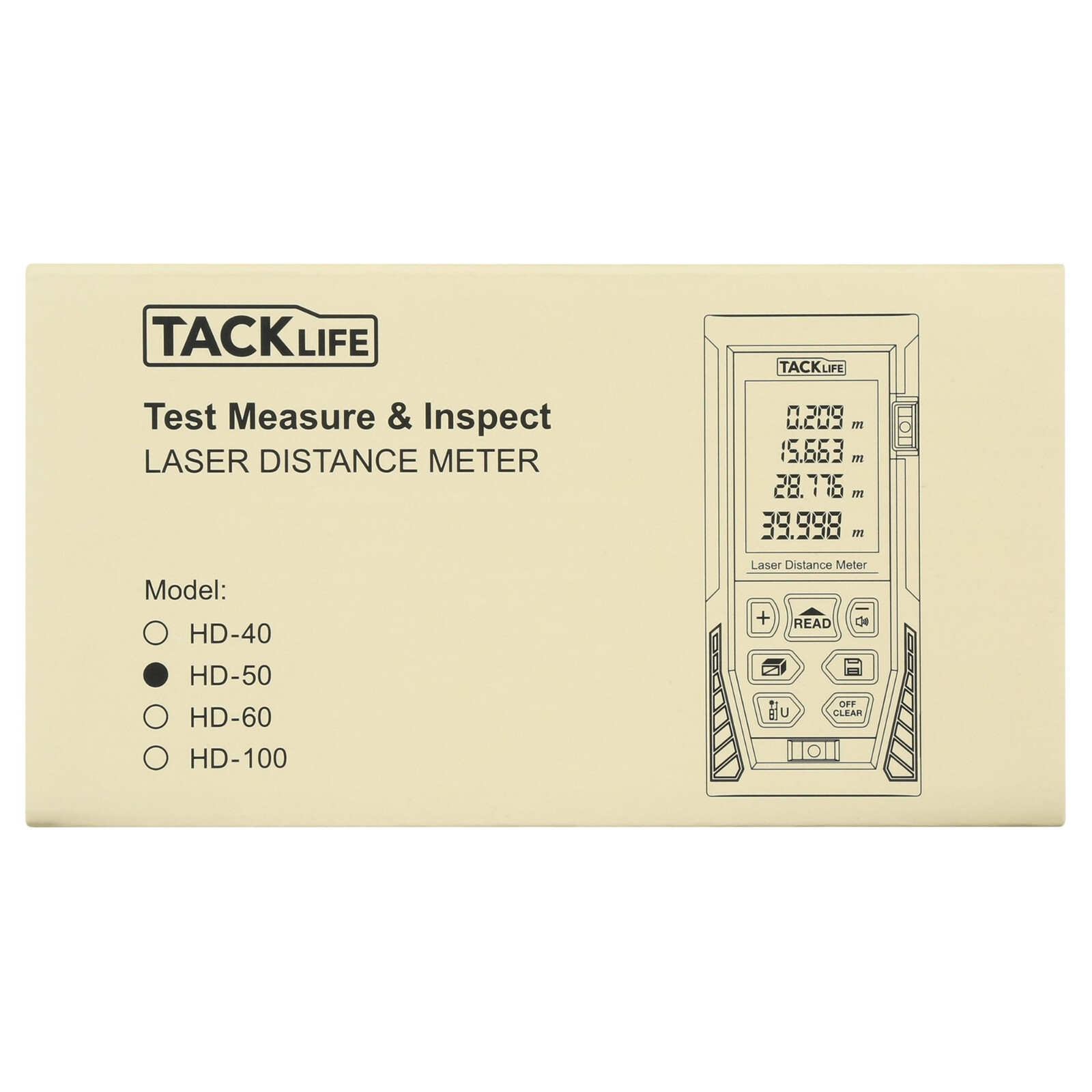 Tacklife Laser Distance Meter 164' HD-50 Test Measure& Inspect