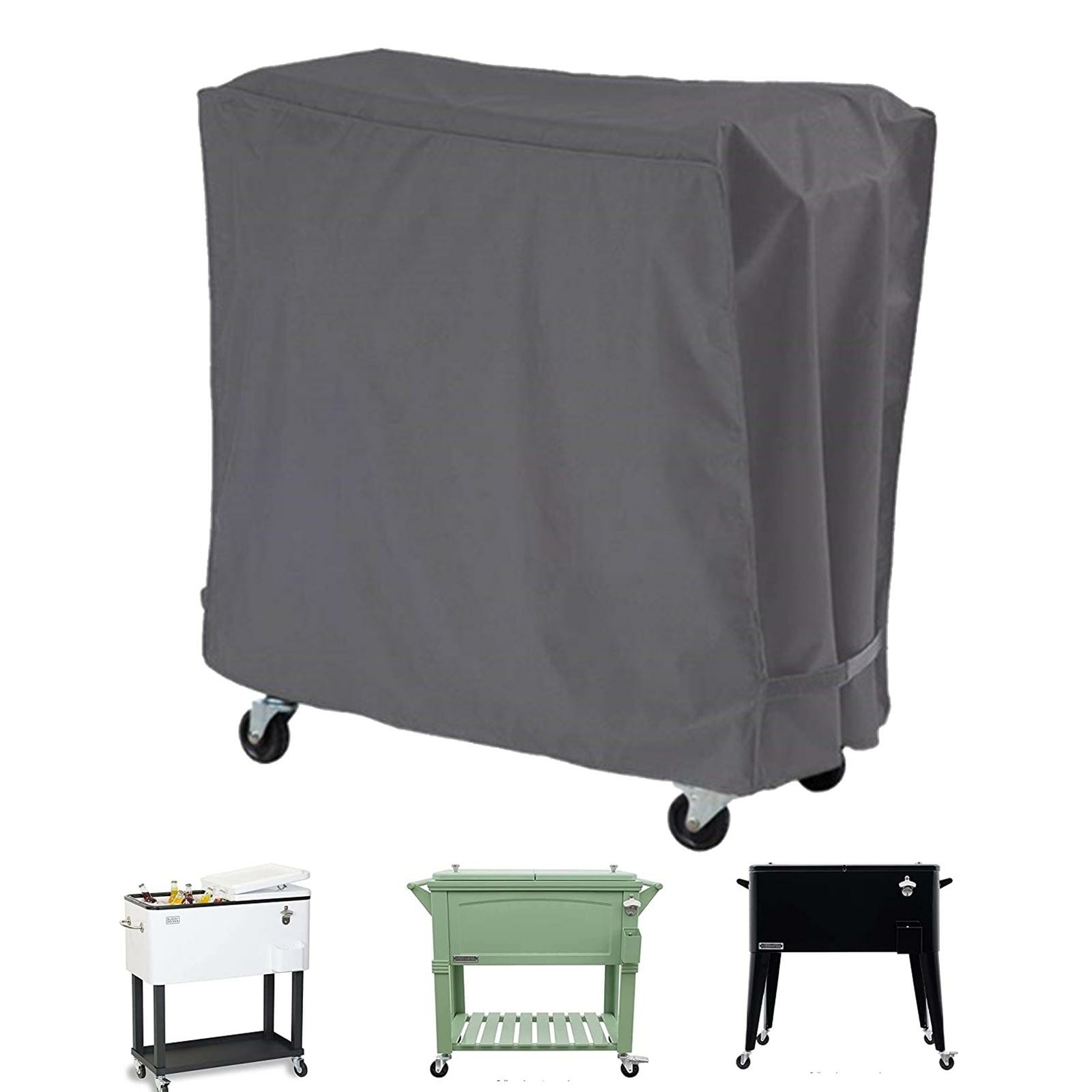 Cooler Cover Adjustable Water Resistant Patio Rolling Cooler Cart well made