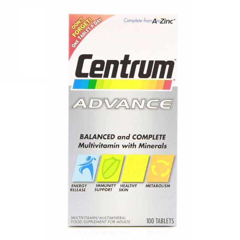Centrum Advance Multivitamin/Multimineral 100 Tablets Multi Vitamins New