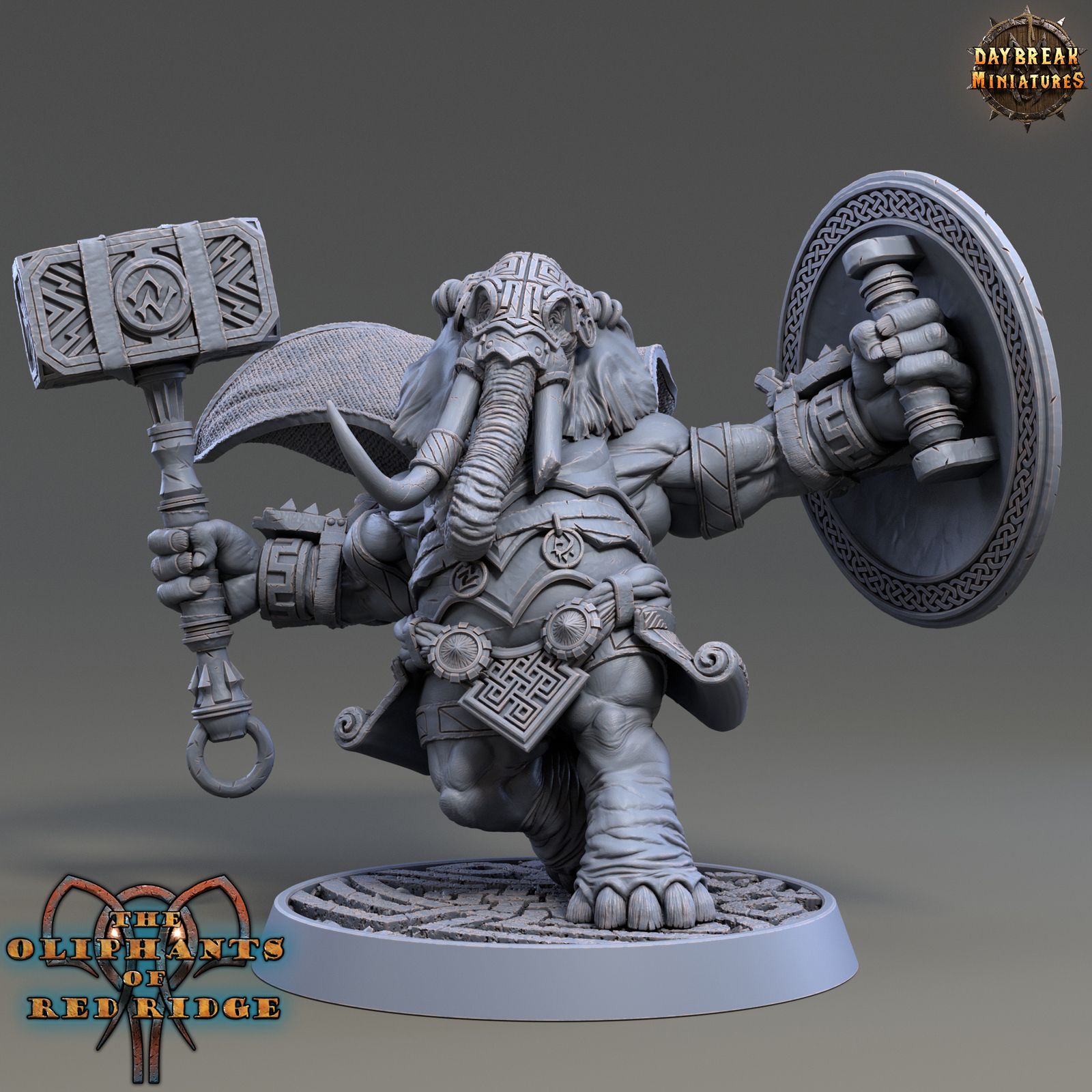Elephant Man Castor, D&D Wargaming Fantasy Beastmen Elephant Miniature 32mm