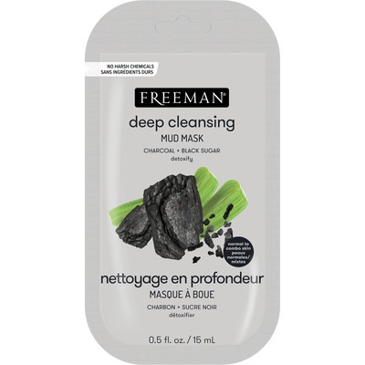 FREEMAN Charcoal & Black Sugar Mud Mask 2 Pack