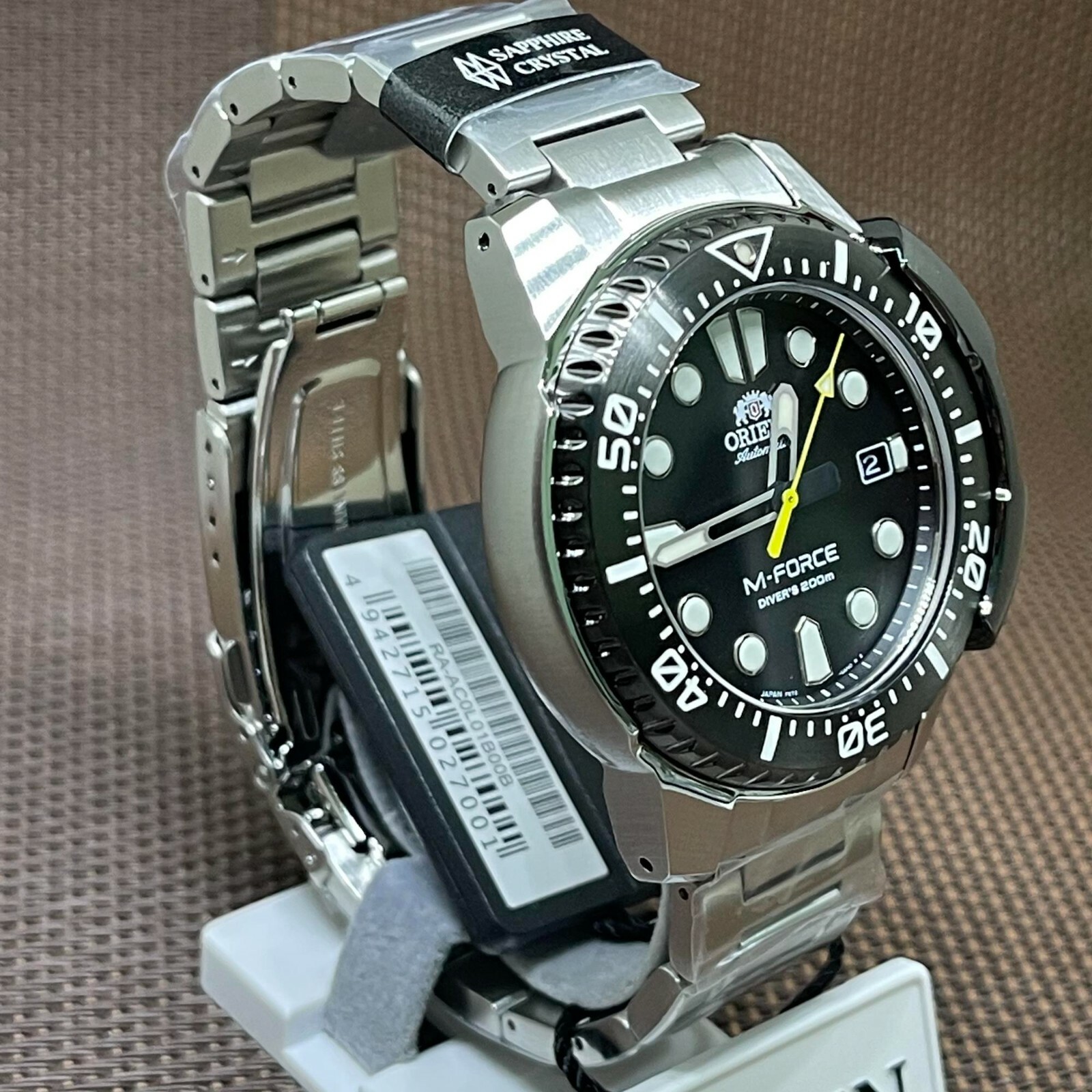 Pre-owned Orient M-force Ra-ac0l01b00b Automatic Black Diver's Rotating Bezel Watch Ac0l