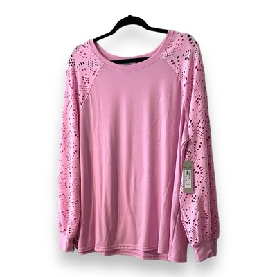 Nine.Eight New York Women's Long Sleeve Tee Shirt Pink Soft NWT 2Xl XXL NWT