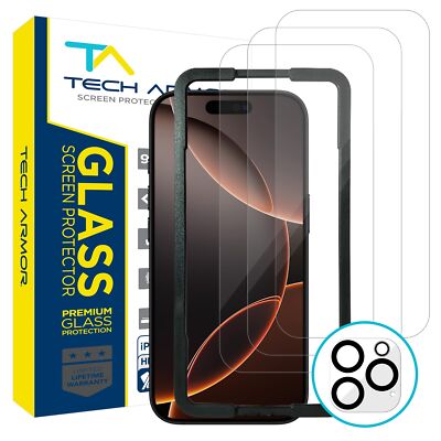 Tech Armor Screen Protector for iPhone 16 Pro 6.3 inch - Ballistic Tempered G...