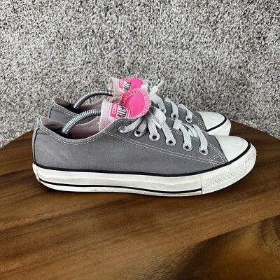Converse All Star Women Size 8 Double Tongue Grey Pink Low Shoes Sneakers 542017