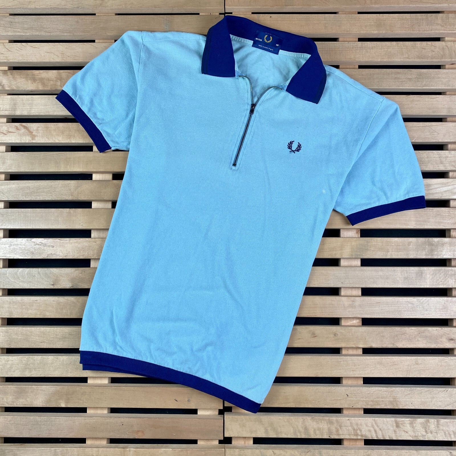 Mens Zip Polo T-Shirt Fred Perry Vintage Size 101 cm | eBay