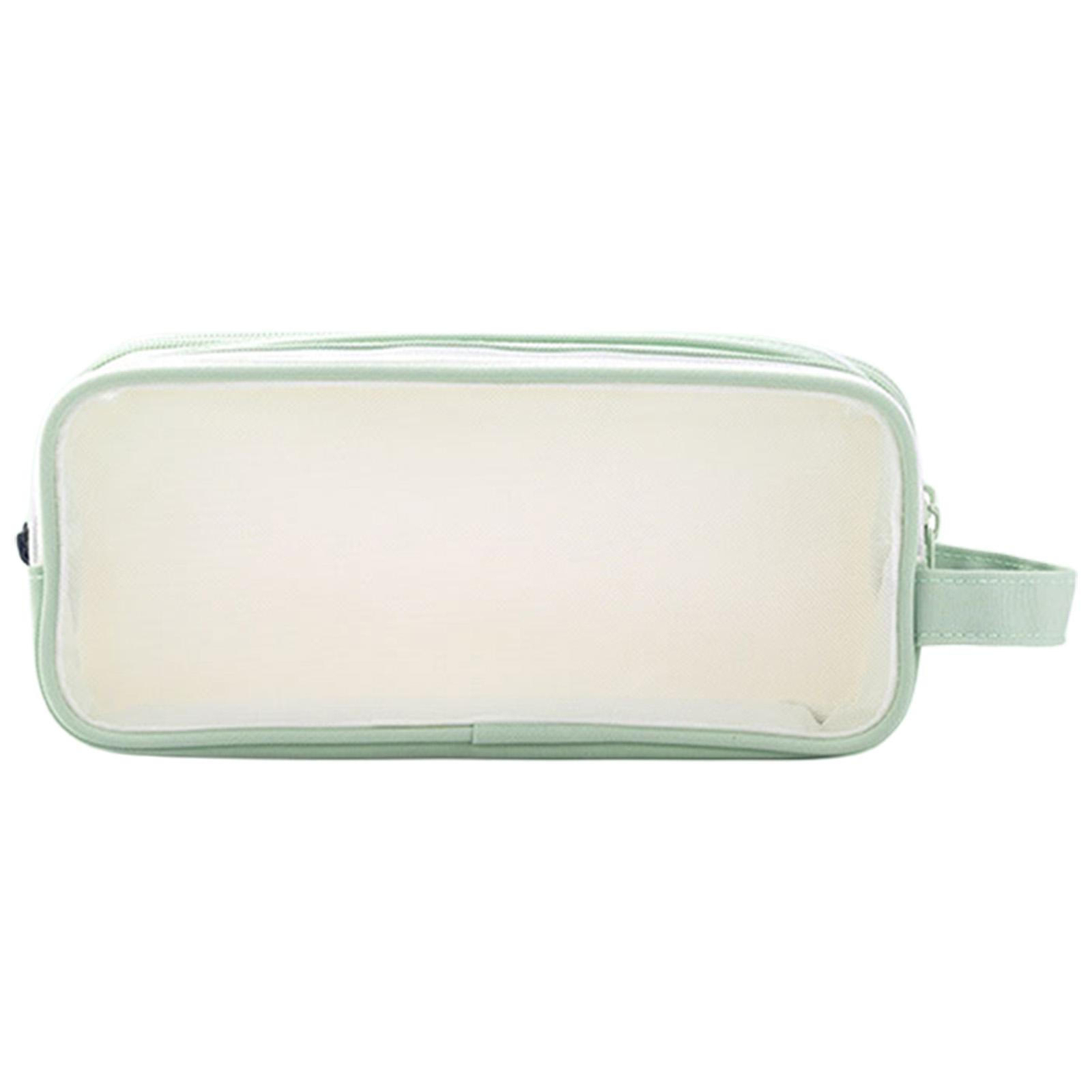 Clear Grid Mesh Pencil Case Makeup Bag Transparent 2 Compartment Marker Pouch