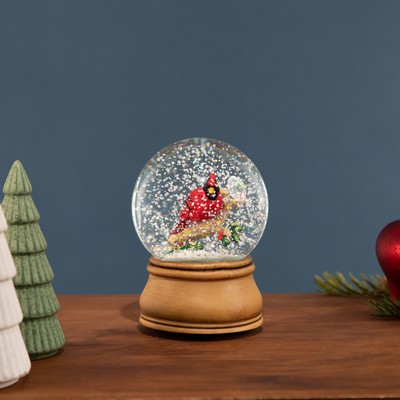 Northlight 4'' Red Cardinal on Branch Christmas Snow Globe