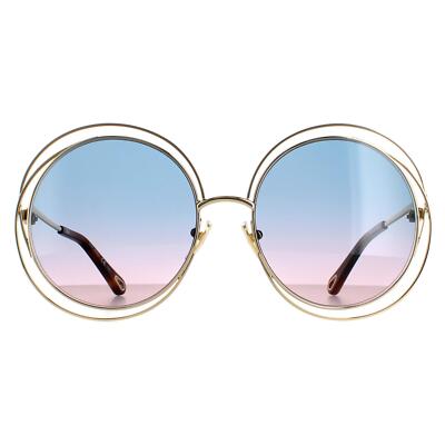 Pre-owned Chloé Chloe Sunglasses Ch0045s 006 Gold Blue Pink Gradient