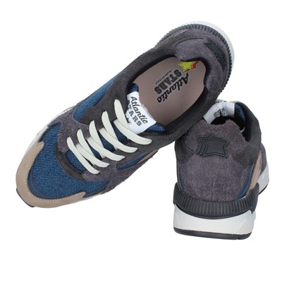 ATLANTIC STARS HERREN SCHUHE ATLANTIC STARS 43 EU SNEAKERS GRAU WILDLEDER BLAU TEXTIL BJ493-43