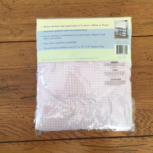 KidsLine Kids Line Pink & White Gingham Basket Liner Nursery